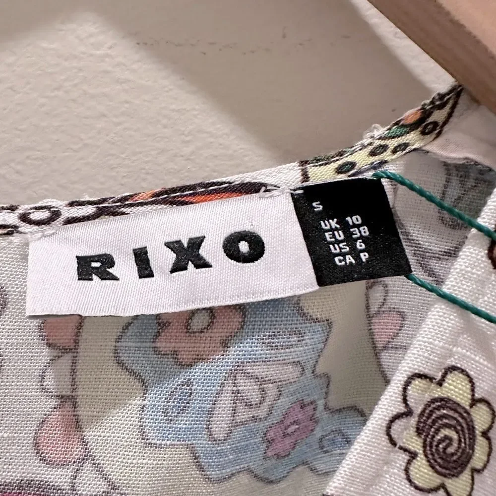 Rixo Dada Dress Woodstock Cream Multi - Picture 15 of 16